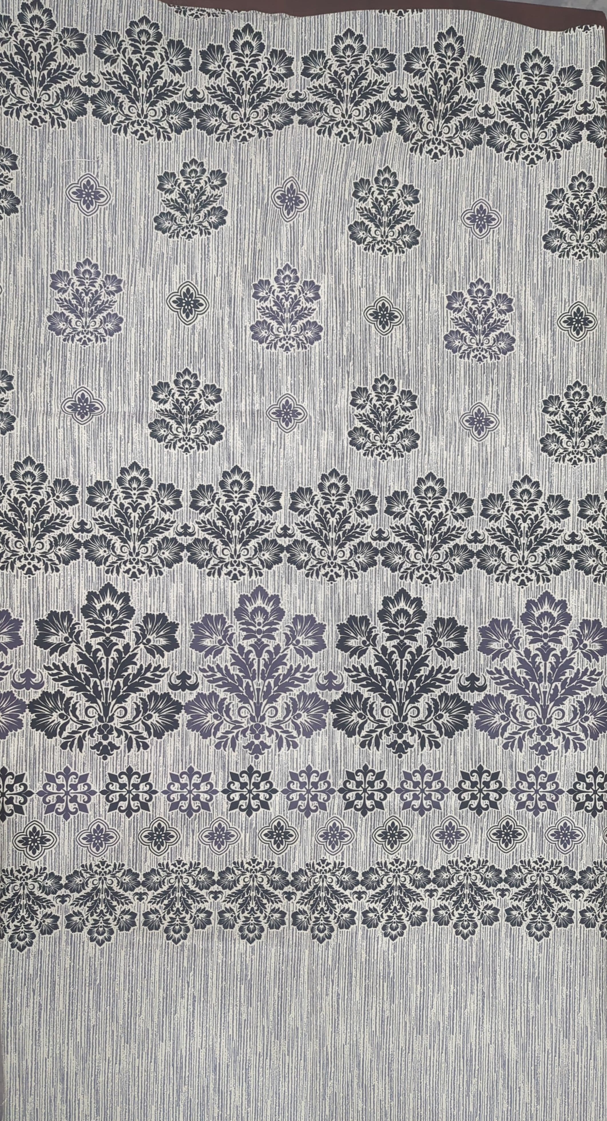 Gray Floral Medallion Border Cotton Bedsheet